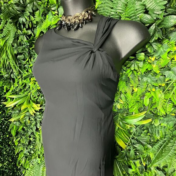 VTG HELENE BLAKE Dress Women Medium Black‎ A line Sheath Knot Accent 1018 - Picture 4 of 7